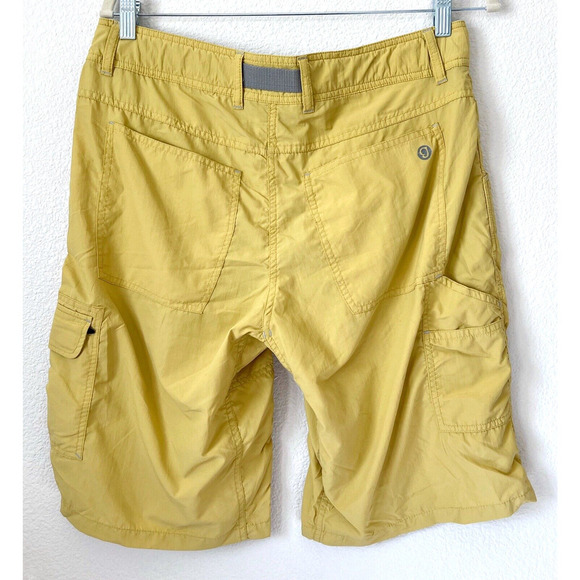Gramicci Break Trail Cargo Mens Shorts Size 32 Utility Hiking 11" Yellow Nylon - Picture 2 of 6